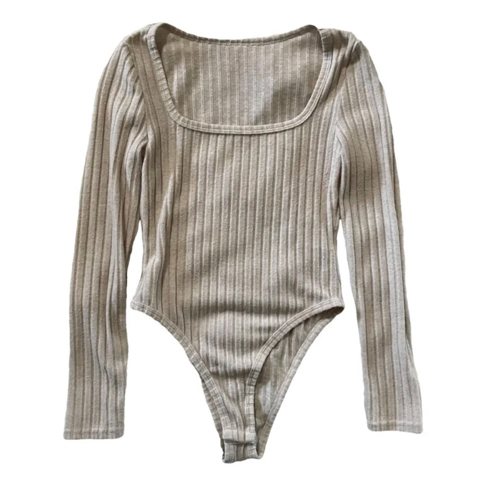 SHEIN Long Sleeve Ribbed Bodysuit